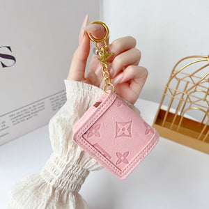 Luxury Leather Monogram AirPods Cases Pink-RCLV128