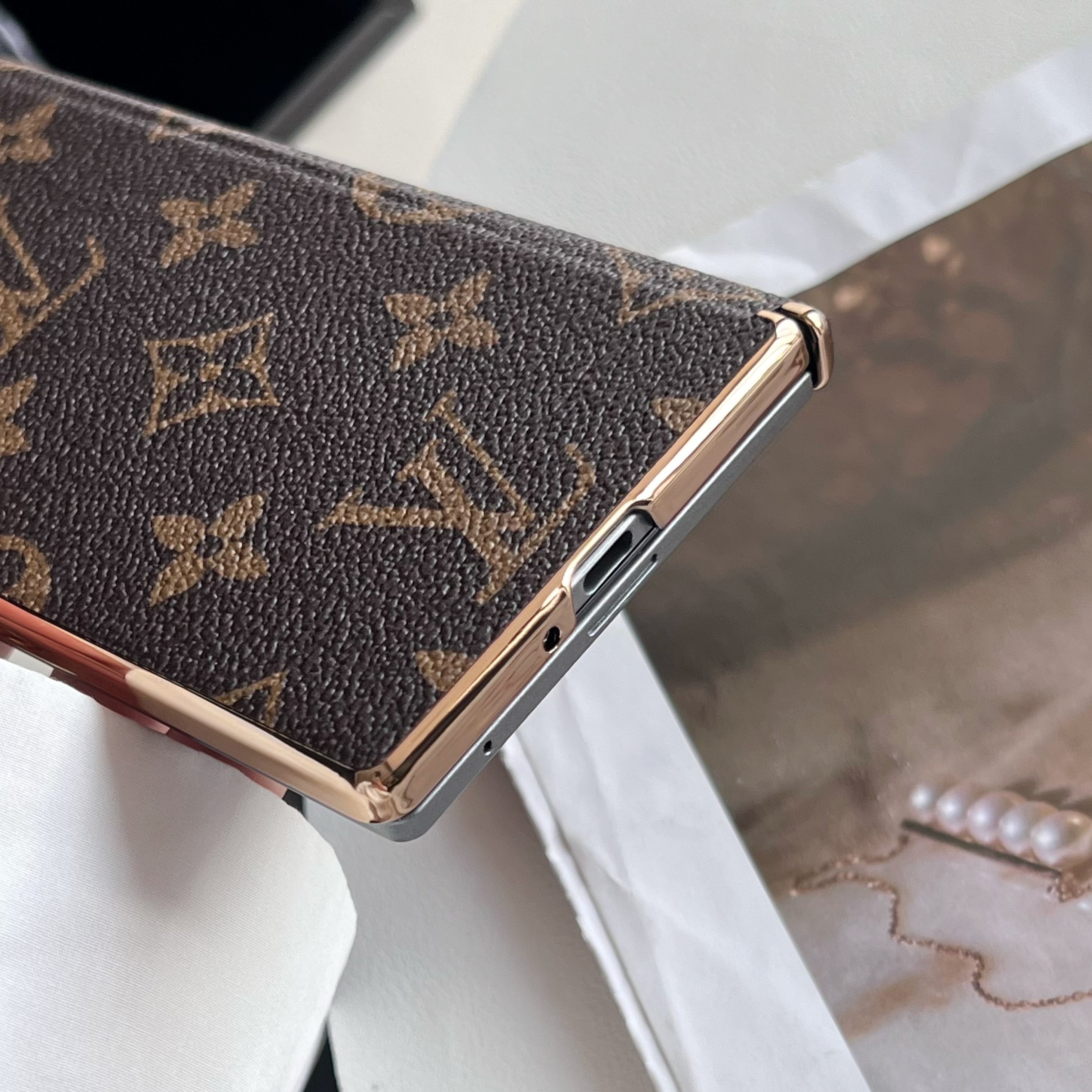 Luxury Leather Monogram Samsung Galaxy Z Fold Series Case Big Printing-RCLV097 - Runycase