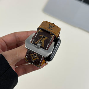 Monogram Leather Apple Watch Band Small Printing-RCLV040 - Runycase