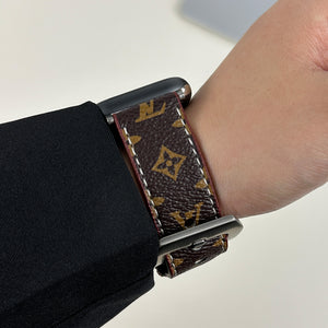 Monogram Leather Apple Watch Band Small Printing-RCLV040 - Runycase