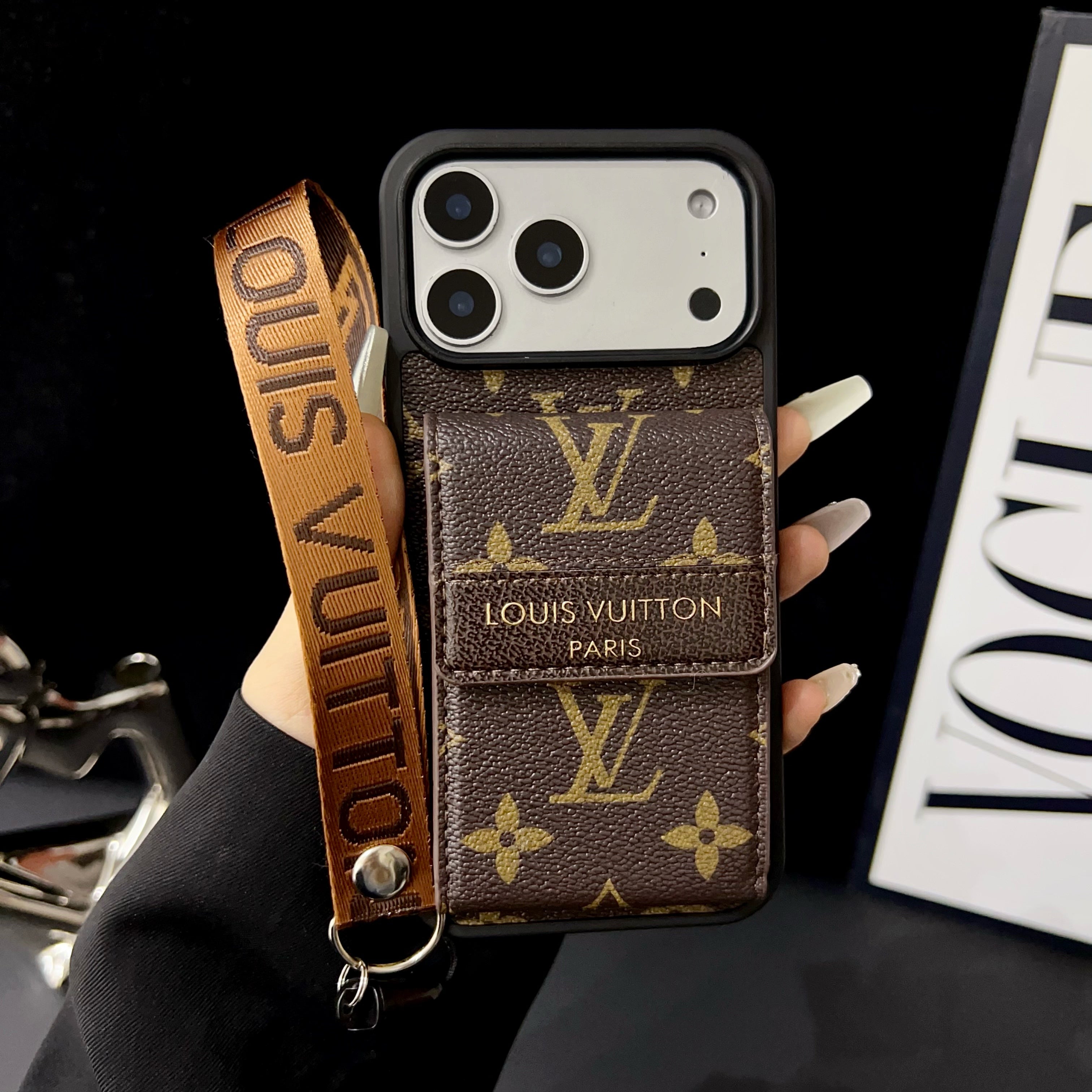 High-quality Monogram iPhone Case With Wallet And Strap For iPhone 17 Series-RCLV177