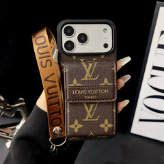 Étui Monogramme Haute Qualité Pour iPhone Série 17 Avec Portefeuille Et Sangle-RCLV177