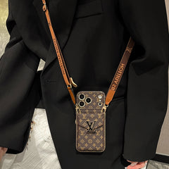 Étui iPhone Monogramme Premium avec Portefeuille et Bandoulière pour iPhone 17 Series-RCLV185