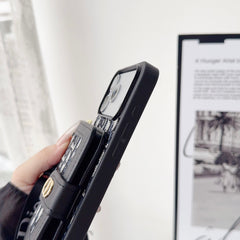 Étui de téléphone en cuir classique CD avec portefeuille et bandoulière-RCCD148