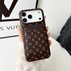 Étui iPhone en cuir monogrammé avec porte-cartes pour iPhone 17 Series-RCLV178