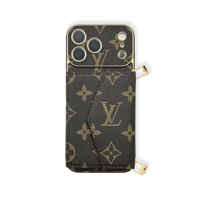 Étui Monogram pour iPhone de haute qualité avec portefeuille et bandoulière pour la série iPhone 17-RCLV134