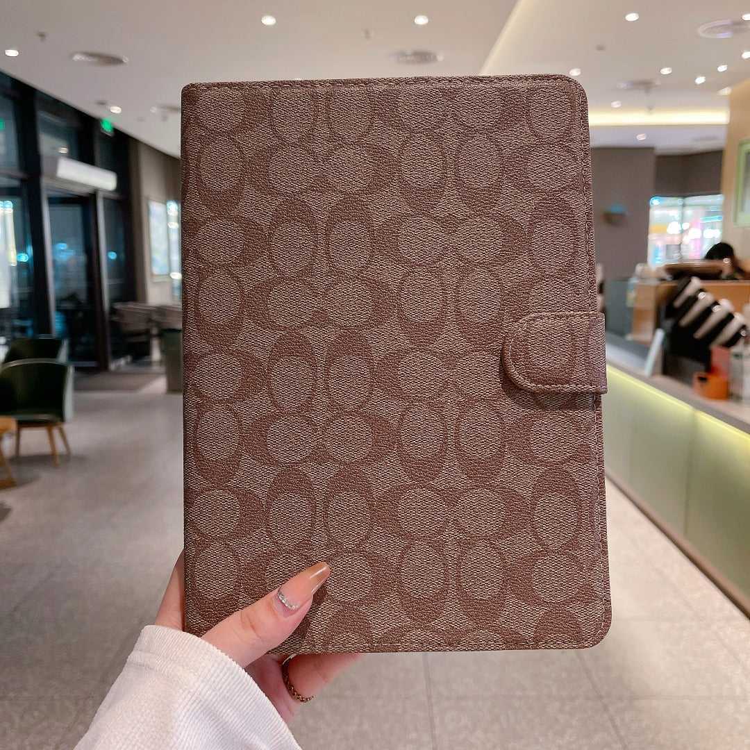 Refined Leather Monogram  iPad Case Coffee-RCLV118 - Runycase