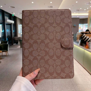 Refined Leather Monogram  iPad Case Coffee-RCLV118 - Runycase