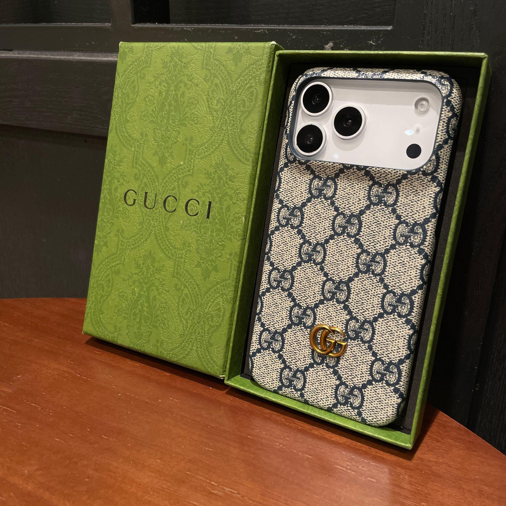 Classic Leather GG iPhone Case For iPhone 17 Series Blue-RCGG152