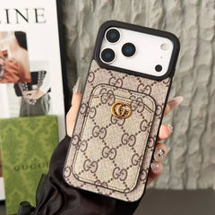 Élégante coque GG pour iPhone avec porte-cartes pour la série iPhone 17-RCGG180