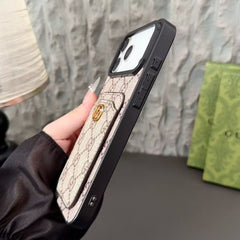 Élégante coque GG pour iPhone avec porte-cartes pour la série iPhone 17-RCGG180