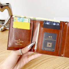Leather Monogram Card Wallet-RCLV174
