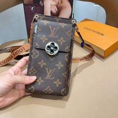 Luxury Leather Monogram Crossbody Phone Purse -RCLV154