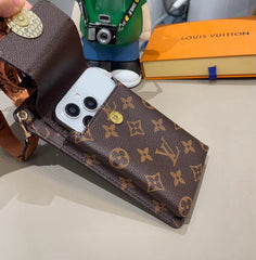 Luxury Leather Monogram Crossbody Phone Purse -RCLV154