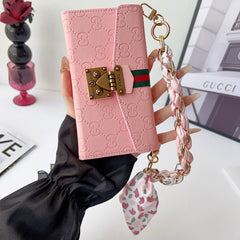 Leather GG iPhone Case With Flip Wallet-RCGG179