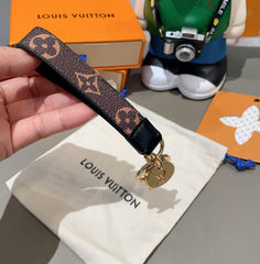 Monogram Wristlet Key Ring With Pendant-RCLV184