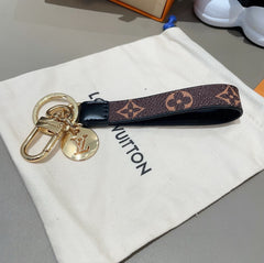 Monogram Wristlet Key Ring With Pendant-RCLV184