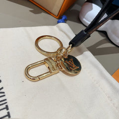 Monogram Wristlet Key Ring With Pendant-RCLV184