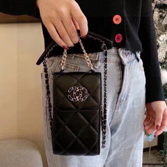 Elegant Leather CC Crossbody Phone Bag-RCCC188