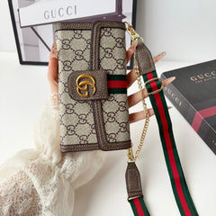 Classic Leather GG iPhone Case With Flip Wallet And Crossbody Strap-RCGG191