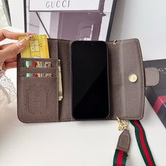 Classic Leather GG iPhone Case With Flip Wallet And Crossbody Strap-RCGG191